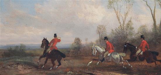 Rudolf Stone (19th century) Hunting scenes 4.75 x 10in.